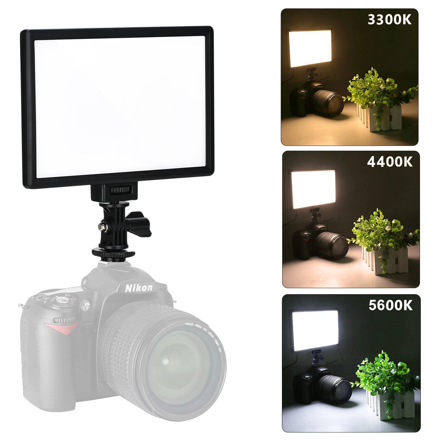 オンライン 販売 VILTROX LEDビデオライト 10インチ 円形 撮影用ライト VL-500T 超薄型 二色温度 3300K〜5600K C  カメラアクセサリー