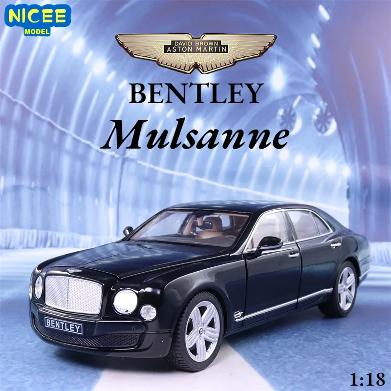 

1:18 Bentley Mulsanne Starlight модель статического автомобиля из сплава 6 дверь открывается коллекционные подарки для детей игрушки черный F388