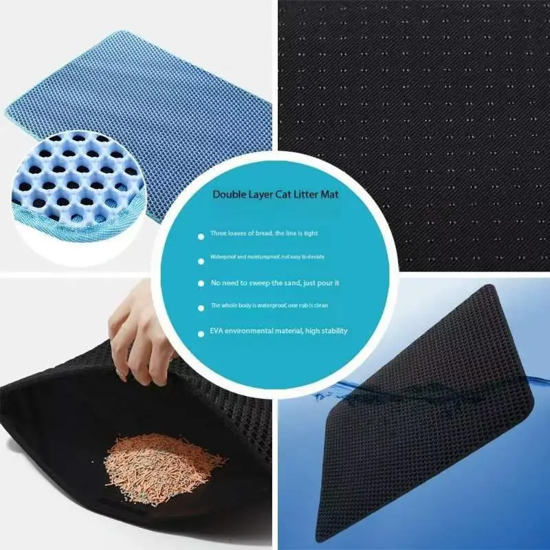 Cat Litter Mat Pet Toilet Waterproof Double Layer Nonslip Sand Washable Clean