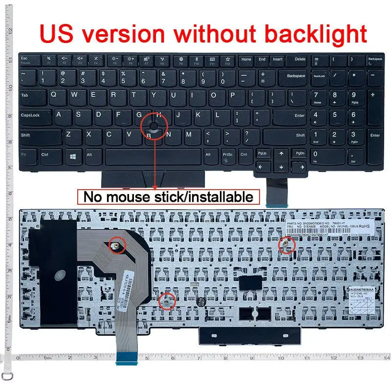CLAVIER POUR PC PORTABLE LENOVO THINKPAD T570/T580 with trackpoint