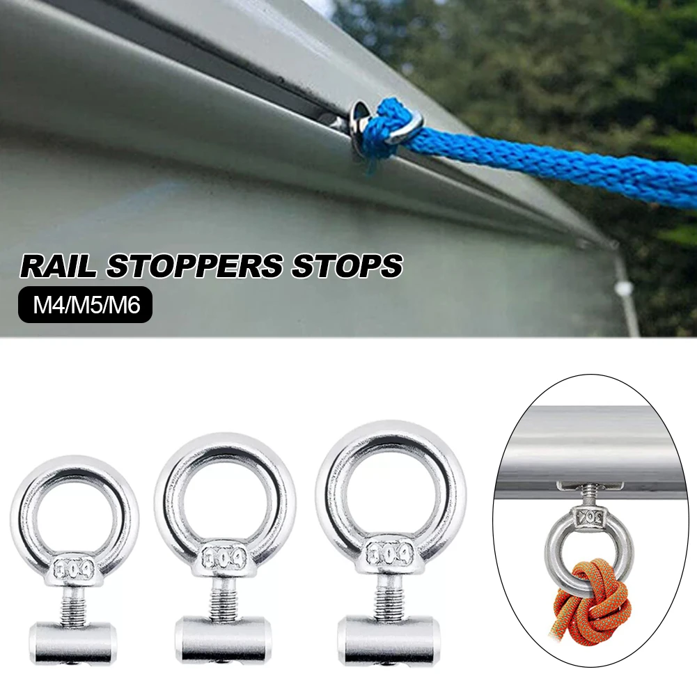 M4 M5 M6 RV Caravan Awning Rail Stoppers Stops Motorhome Campervan Silver Stainless Steel Camper Parts 2Pcs
