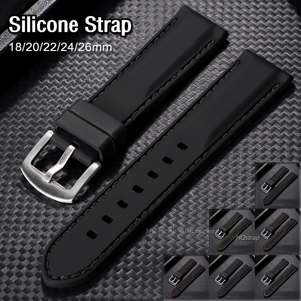 Versatile Waterproof Silicone Watch Strap - Soft Rubber Band