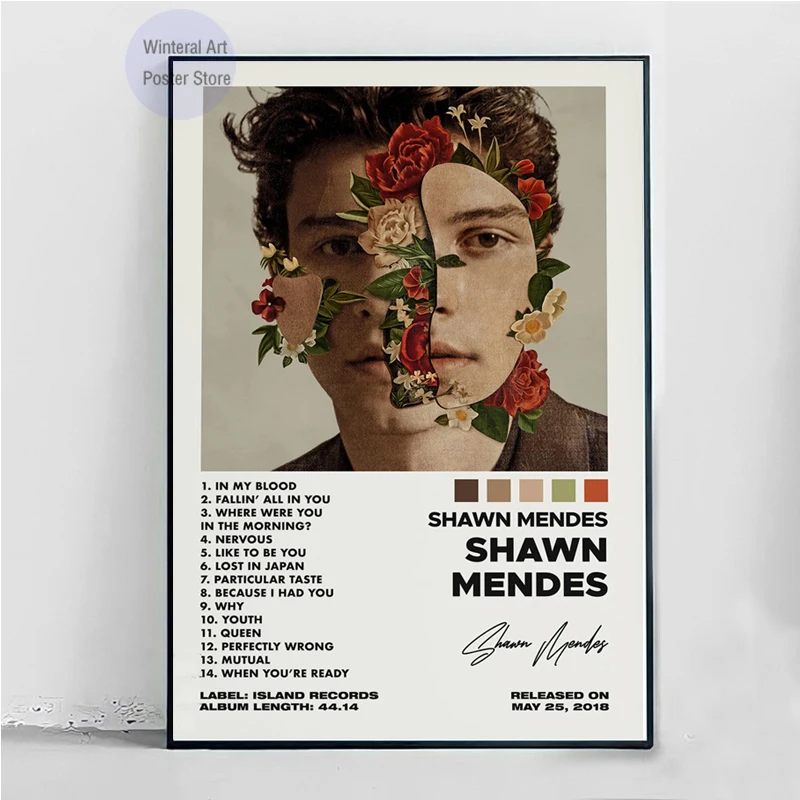 MT1483 Shawn Mendes Poster Music Album Cover Tracklist Wall Art Picture  Canvas Painting Poster And Prints Living Room Home Decor - AliExpress