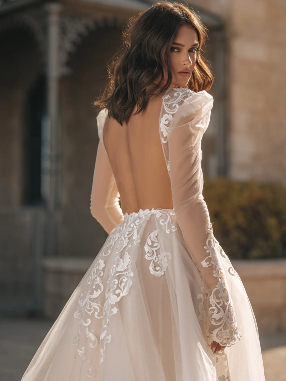 Sexy Deep V-neck Backless Wedding Dress Classic Lace Appliques Bride Robe 2025 A-line Long Bridal Gown Customized Robe De Mariée 3