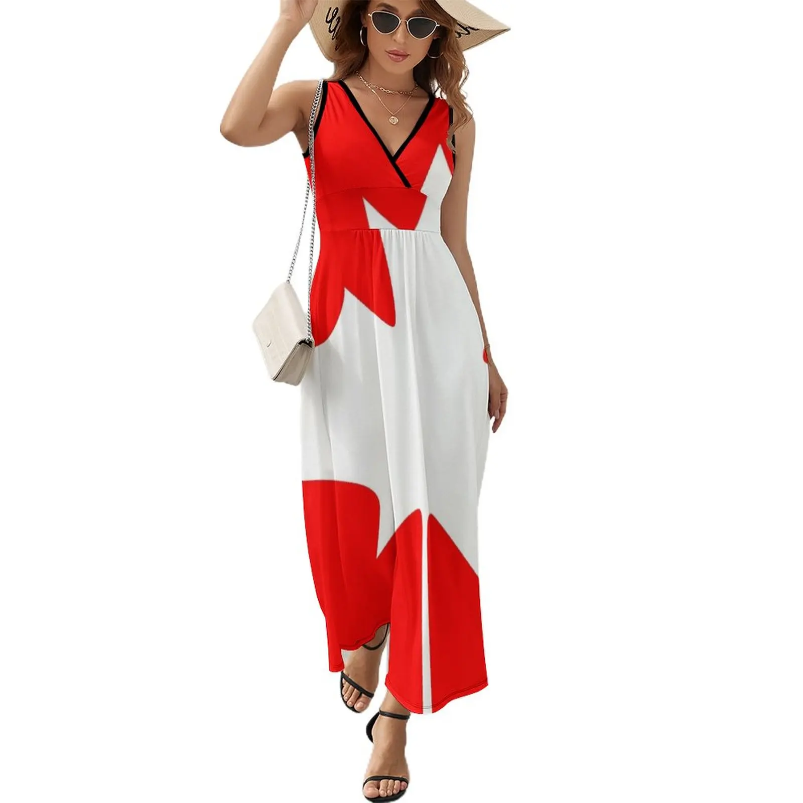 

Canada - Maple Leaf Sleeveless Dress Women's long dress Women's summer dresses