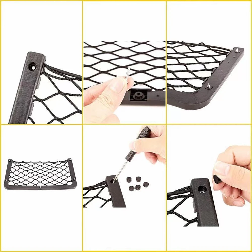 Car Seat Back Organizer Elastic Cargo Storage Shelf Car Mesh Pocket Driver Storage Netting Pouch for RV Truck Lorry Coach Camper