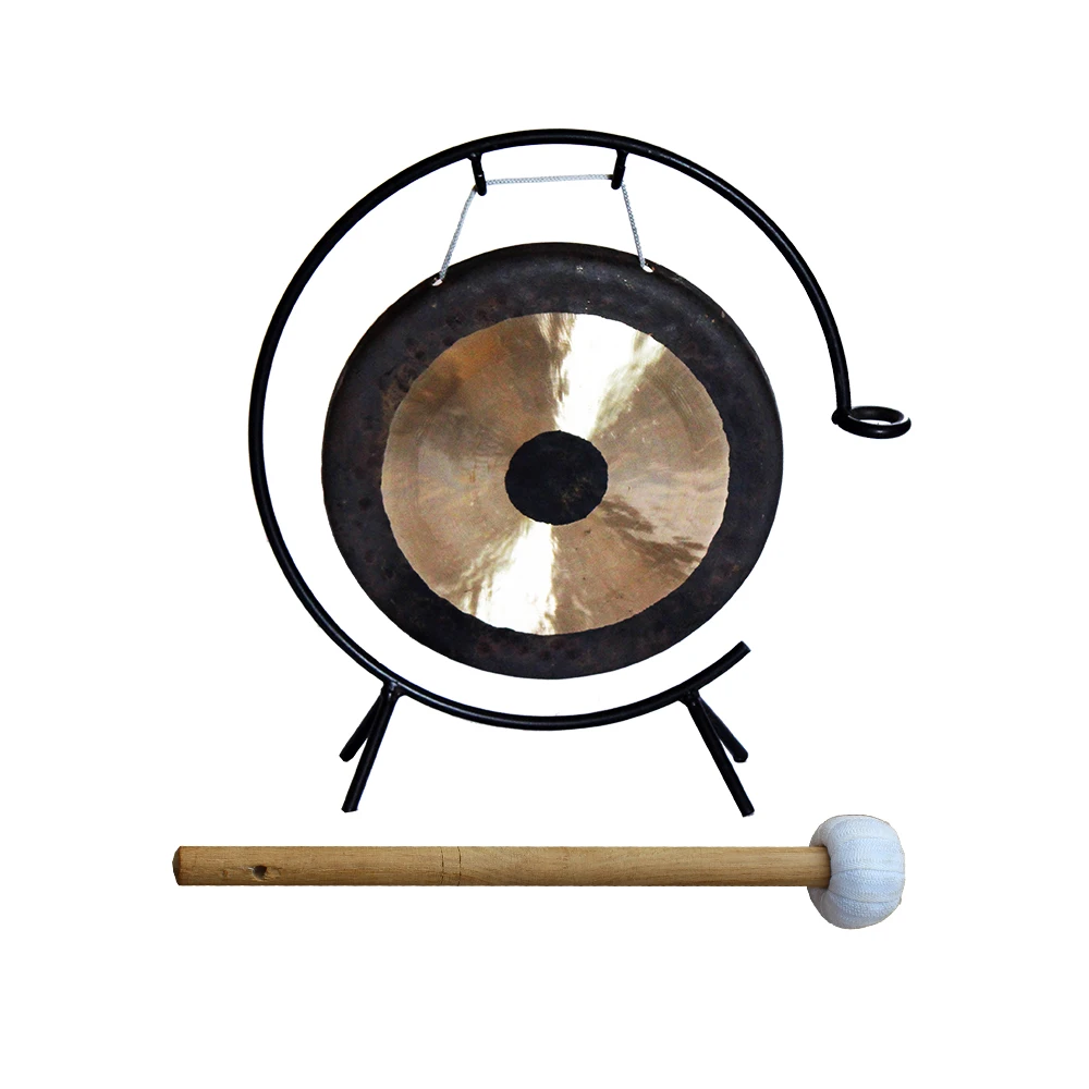 Handmade 6 inch Chao Gong with C-Type Stand and Mallet for Desktop Decoration