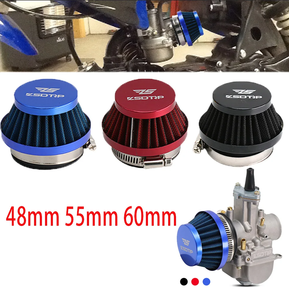 

48mm 55mm 60mm Air Filter Intake Universal for Off-road Motorcycle ATV Quad Dirt Pit Bike Mushroom Head Air Filter