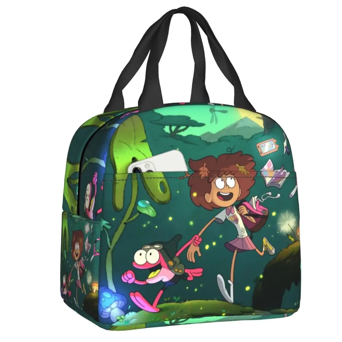 

Amphibia Anne Boonchu Resuable Lunch Box Multifunction Comic Anime Manga Cooler Thermal Food Insulated Lunch Bag School Children