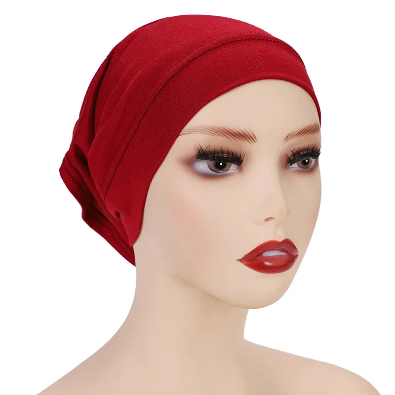 Muslim Headwear Head Scarf Hijab Hats Hijab Headscarf Female Head Wraps 26colors Inner Hijab Cap Muslim Turban Islam Underscarf Women Soft Jersey Stretch HIjabs Tube Caps