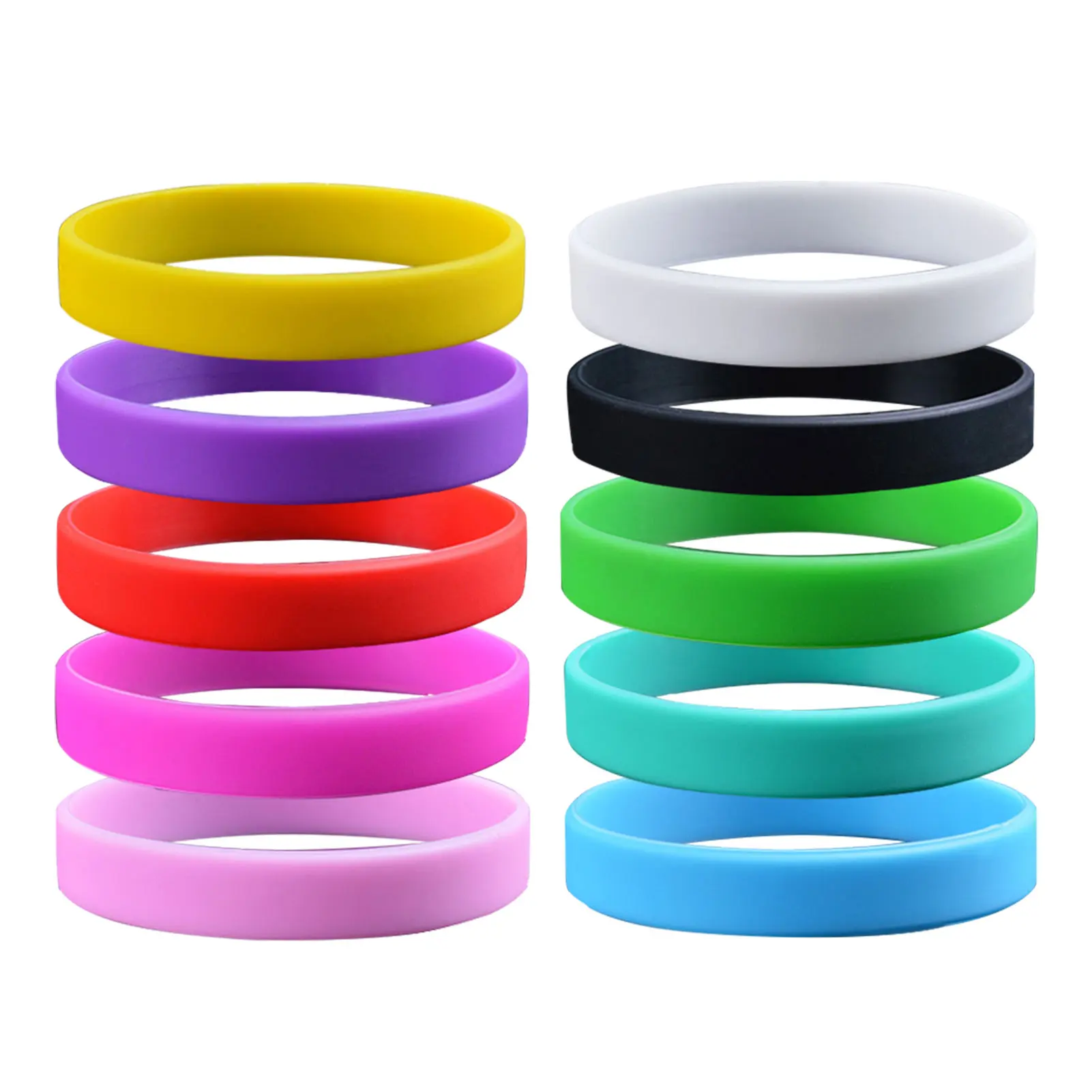 

100 Pieces Durable Universal Stretch Rubber Bracelets Silicone Wristband Woman Men Easy Clean Anti Lost Sports Games Elastic