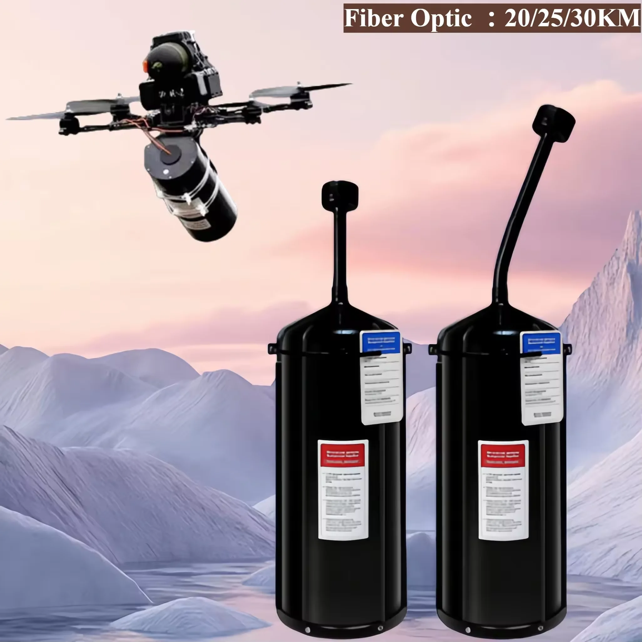 Drone professionnel Sky End 30KM 2.0 en vol stationnaire au-dessus d'un champ, illustrant sa stabilité et sa longue portée.