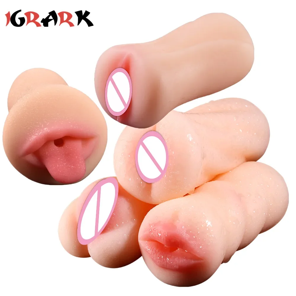 Male Masturbator Soft Stick Deep Throat Artificial Blowjob Realistic Vagina