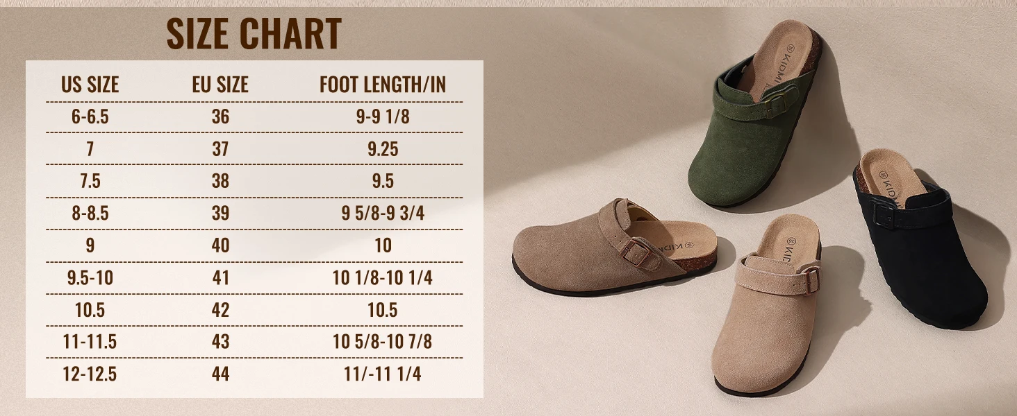Women's Suede Mules Sandals With Arch Support And Cork Footbed_voghion.com