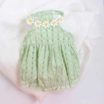 Floral Designer Dogs Fancy Dress Candy Green Tutu Skirt Mini Female Cat Clothes for Chihuahua New Summer Puppy Pet Products 3