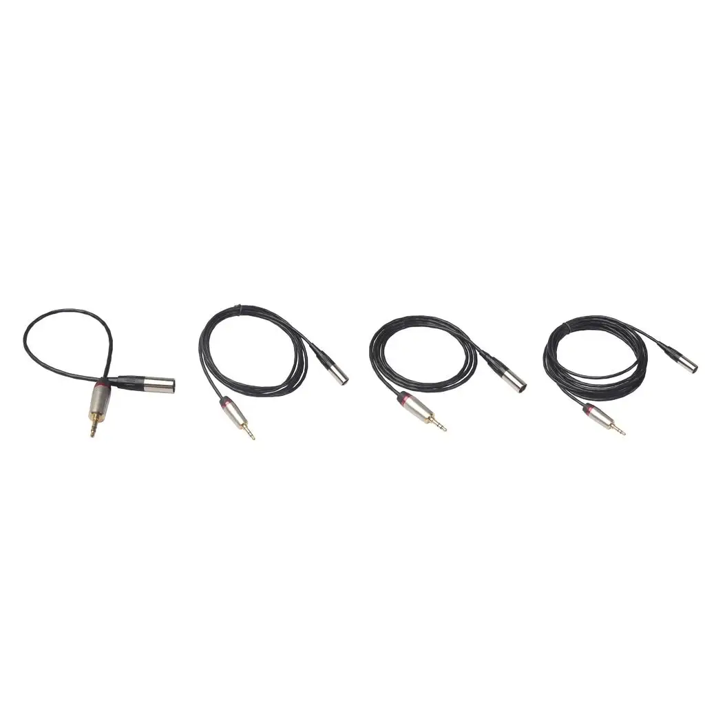 3.5mm to XLR 남성-남성 오디오 커넥터 와이어 라인 내구성이 뛰어난 구리 스테레오 오디오 센스 와이어 SLR 카메라용 XLR