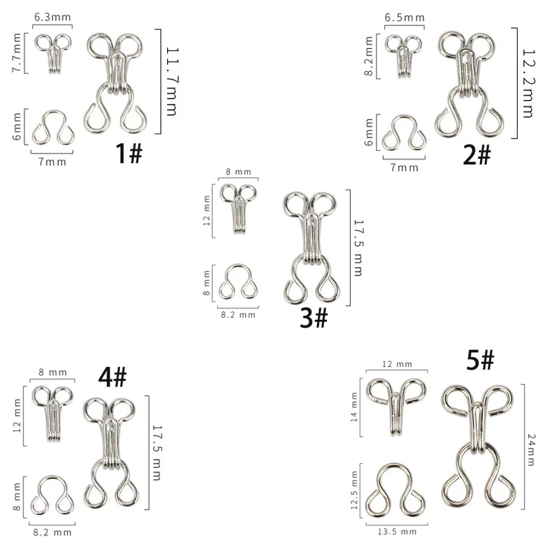 100 Sets Invisible Sewing Hook & Eye Closure for Clothing Bra Jacket Hooks Replacement Sewing Craft Buckle Garment Accessories 4