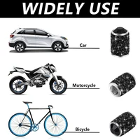 Bling Tire Stem Valve Caps, Crystal Tire Caps Shinny Rhinestone Universal Tire Valve Caps for Car SUV Motorcycle Bicycle Truck 5