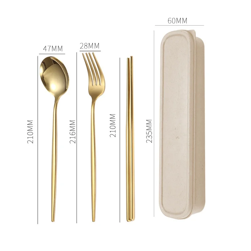 Stainless Steel Portable Cutlery Set with Box Holder