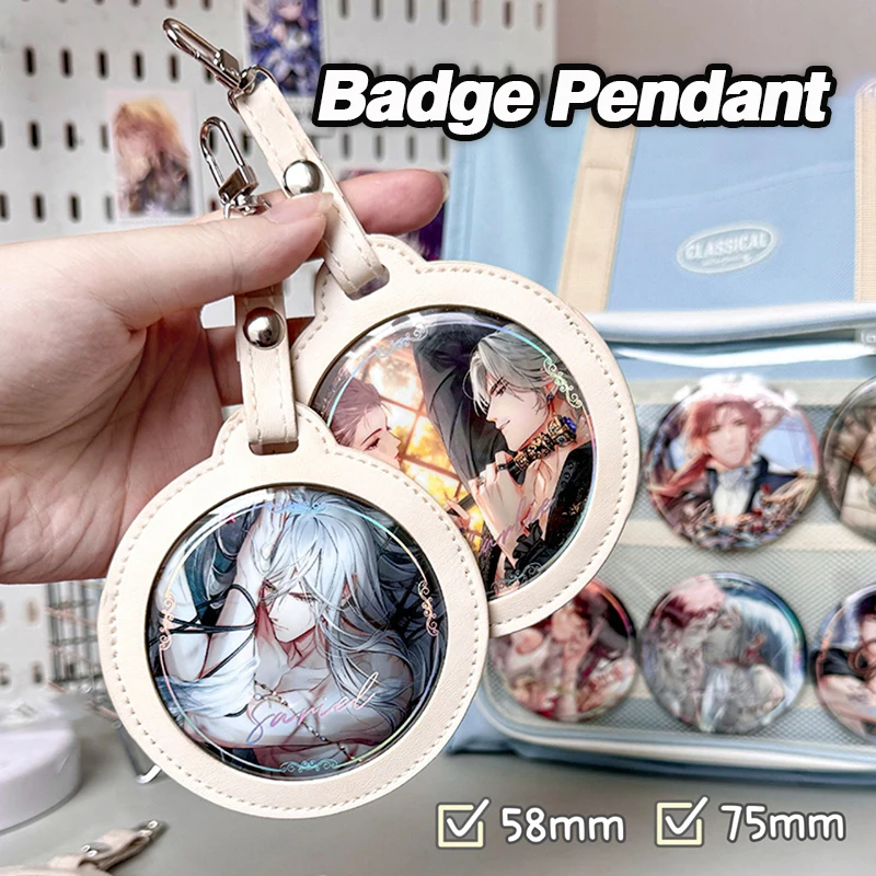 Round Badge Display Sleeve Anime Badge Protector Case Ita Bag Accessories Pin Storage Case
