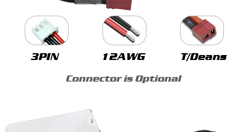 HRB 2S 7.4V 1500mah Lipo Battery, 0 3PIN 1ZAWG tideans Connector i5 Option