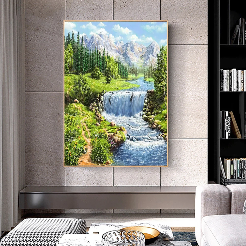Diamond Painting Full Round Square Diamond Painting Landscape Forest Art Rhinestone Picture Mosaic DIY 5D Cross Stitch Embroidery Home Decoration