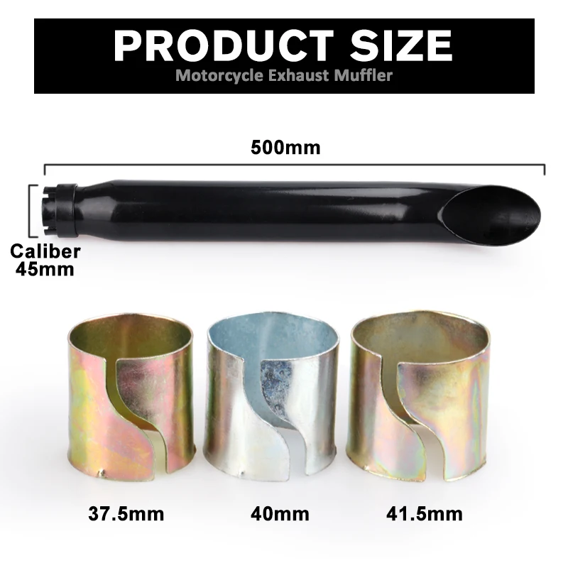 Embout Échappement Moto Universel Rétro - Sortie Noir Acier Inox - Pour Custom Bobber