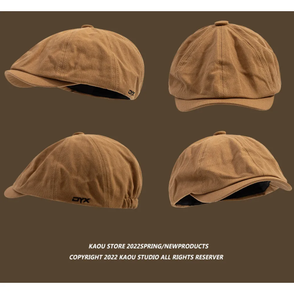 Nuovo cappello giapponese retrò, berretto reversibile a becco d'anatra per uomo, cappello da giornalaio color cachi, basco alla moda, cappello da pittore_voghion.com