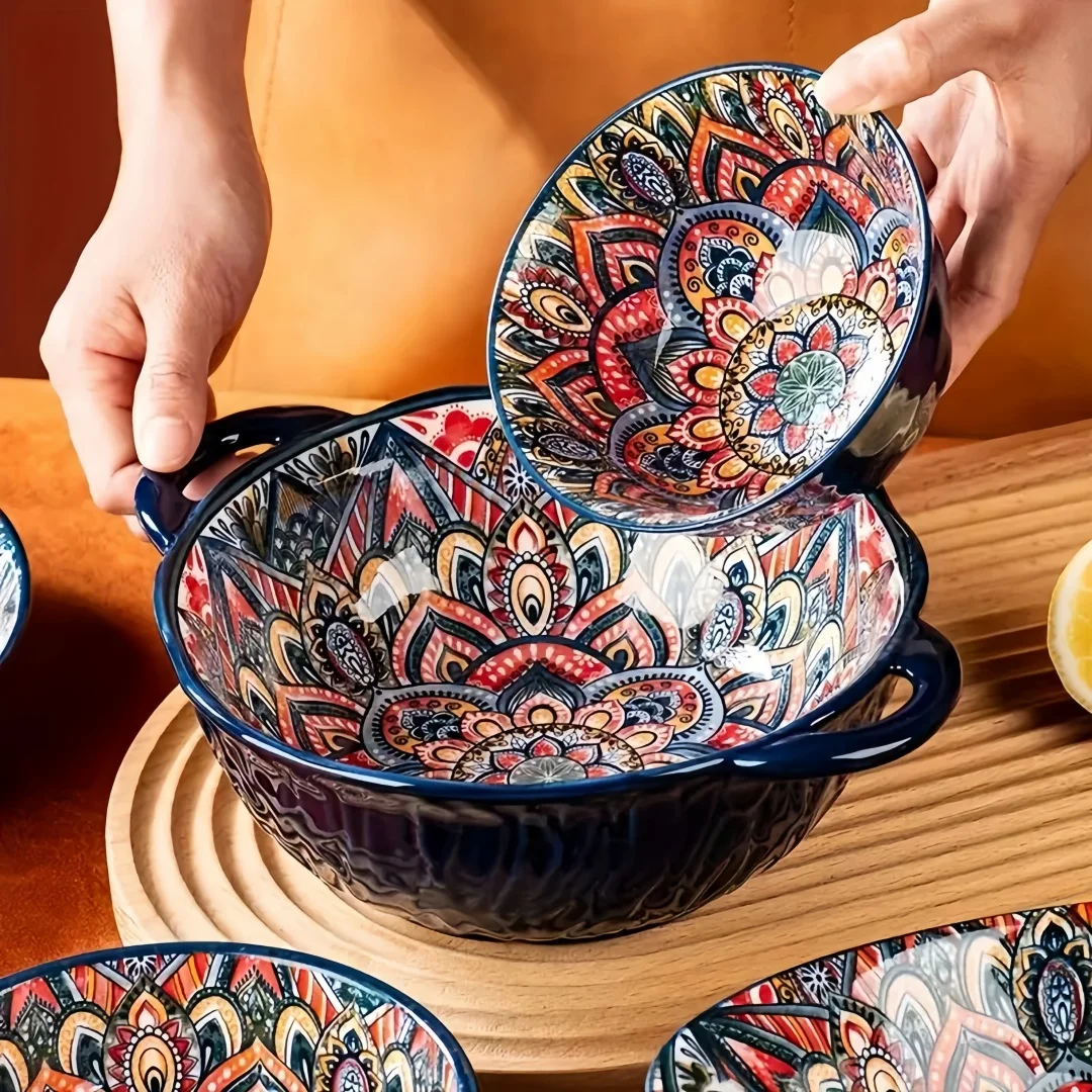 BOHEMIA 大皿　35cm Bohemia ceramic plate 7-piece set, high-value dessert plate