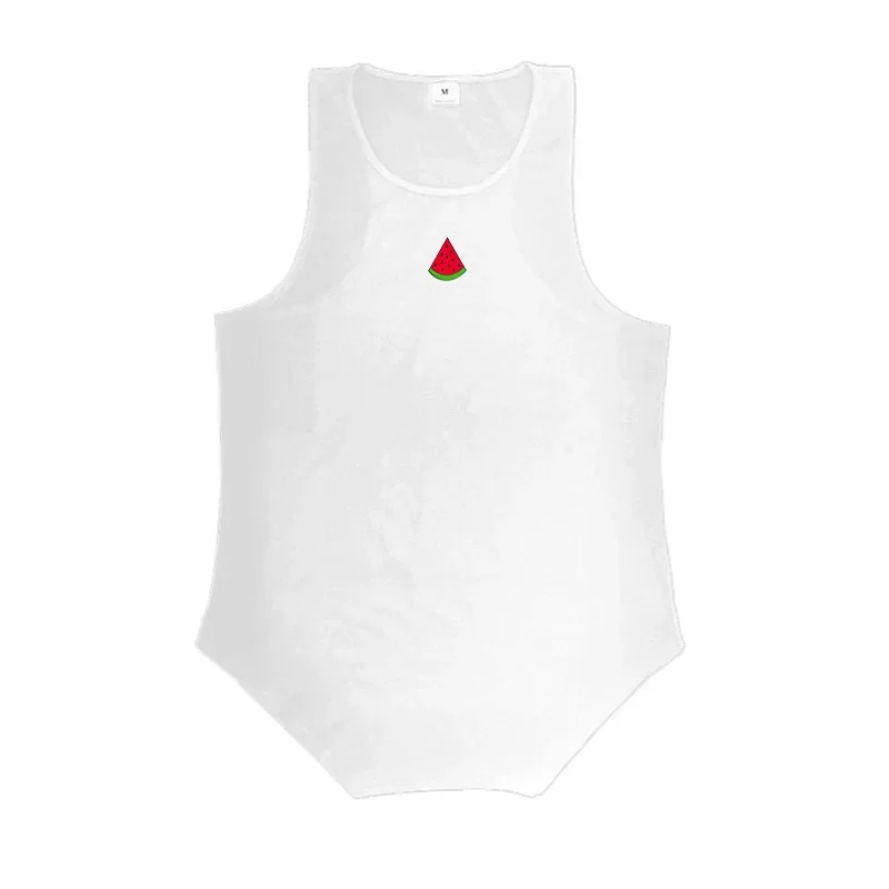 

Summer Fruit King Watermelon Printed Men's Fitness Sports Vest American Elastic Base Shirt Slim Bodybuilding