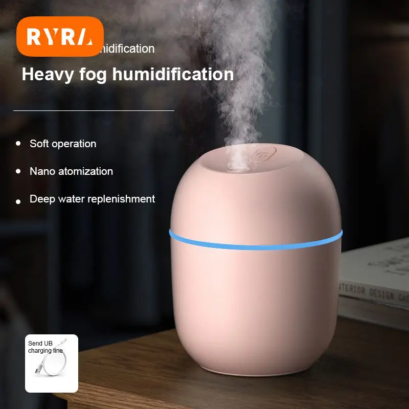 220ML Air Humidifier Ultrasonic Mini Car Diffuser Portable USB Essential Oils Purifiers LED Lamp Home Fragrance Products