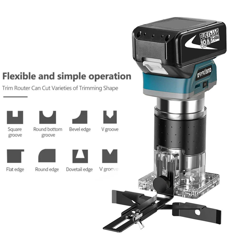 5 Speeds Cordless Electric Trimmer Brushless Trimming Machine Wood Router Milling Engraving Cutter for Makita 18v Battery