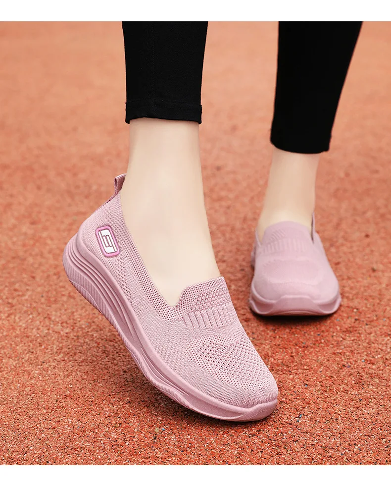 Women's 2024 Spring New Single Shoe Cloth Shoes Breathable Soft Elastic Casual Women's Shoes Wide Toe