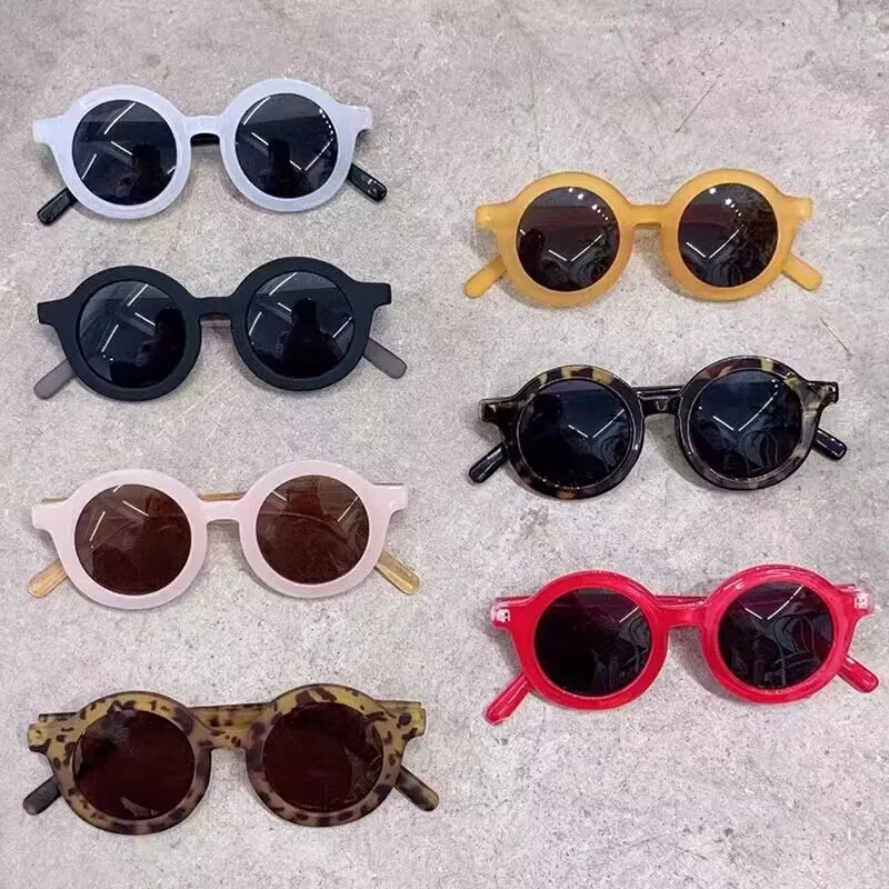 

Children's sunglasses baby UV protection boys and girls round frame retro sunglasses children Korean version everything matching