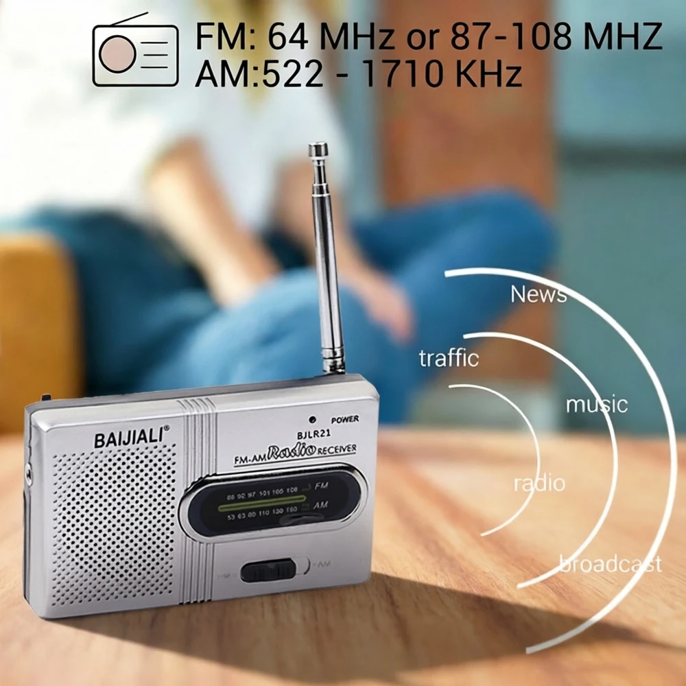 KEBIDU AM FM 라디오 휴대용 라디오 내장 스피커 여행용 디스플레이 화면이 있는 텔레스코픽 안테나 방송 수신기 AM FM Radio Portable Radio Built-in Speaker Telesc