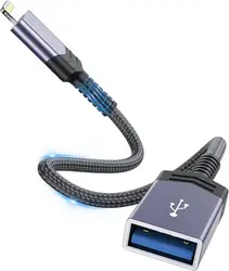 Universal Lightning to USB Camera Adapter for iPhone and iPad - Connect Flash Drives, Game Controllers, and Hubs (Dark Grey)