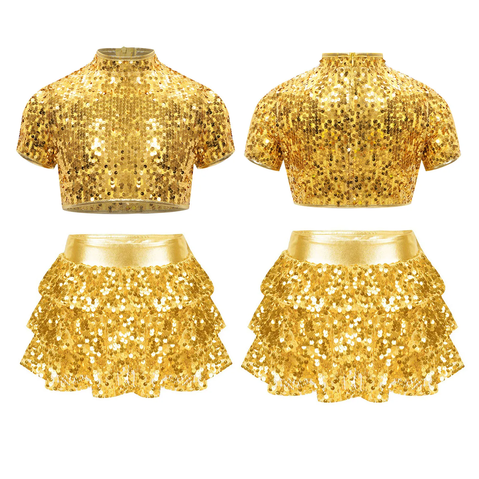 Renvena Kids Girls Sequins Hip-Hop Jazz Latin Dance Unitard Ballet