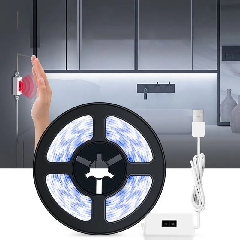 

Waterproof Night Lamps DC 5V USB Motion Backlight LED Light Strip Hand Sweep Waving ON OFF Sensor TV Kitchen Under Cabinet Lamp
