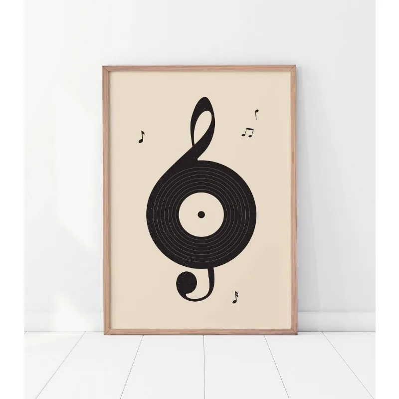 Vintage Vinyl Record Canvas Art - Minimalist Turntable Wall Decor