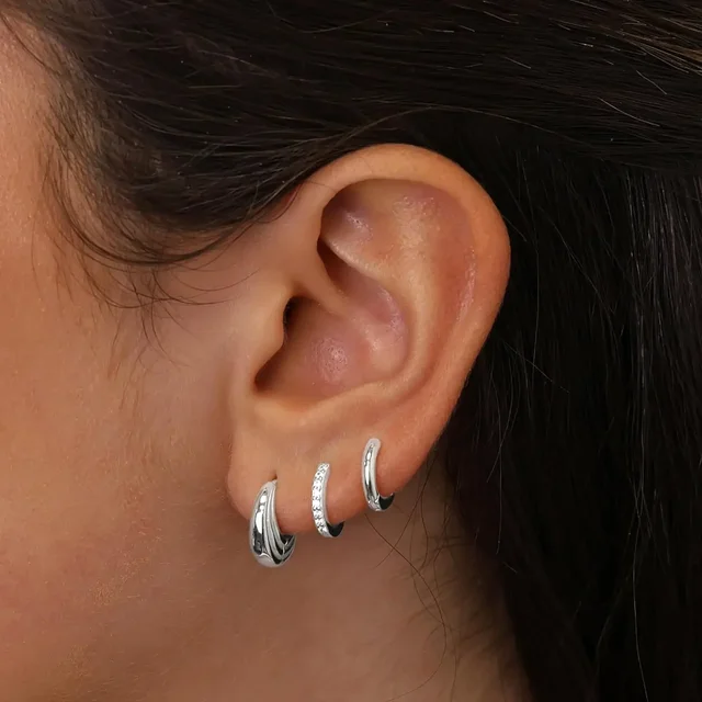 Boucles d'oreilles créoles en acier inoxydable et cristal pour femmes et filles, 2 pièces, cercles tendance, Punk, boucles d'oreilles, bijoux de fête, cadeaux à la mode