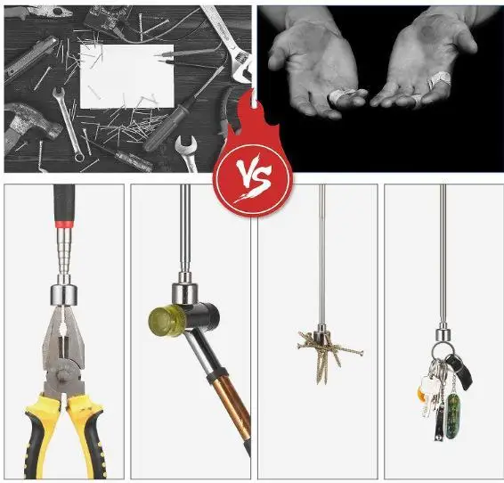 Penna Magnetica Telescopica Con Gancio - Raccogli Viti E Dadi, Estensione 150 Cm, Portata 200g - Foto 11