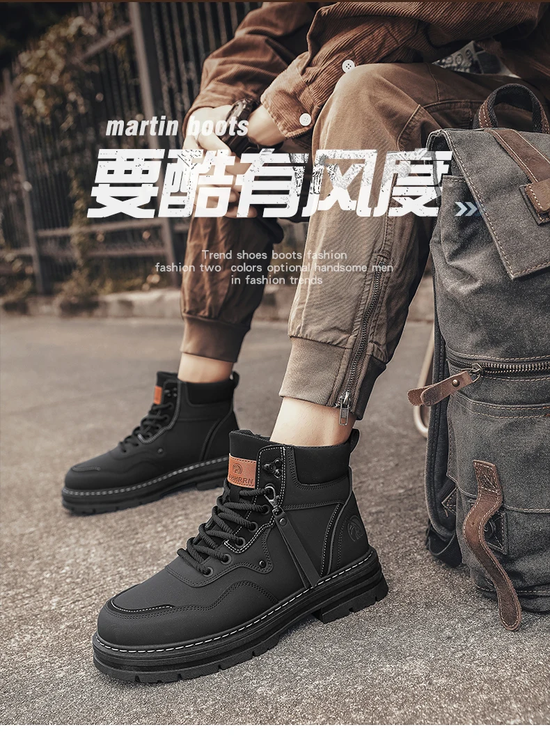 CYYTL Mens Boots Casual Winter Shoes Platform Leather Outdoor Designer Luxury Work Safety Ankle Sneakers Chelsea Cowboy Tactical