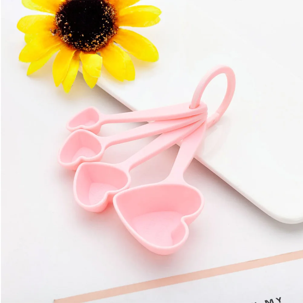 가정용 플라스틱 측정 숟가락, 하트 모양 디저트 스푼, 창의적인 식기류, 웨딩, 3 세트, 12 개