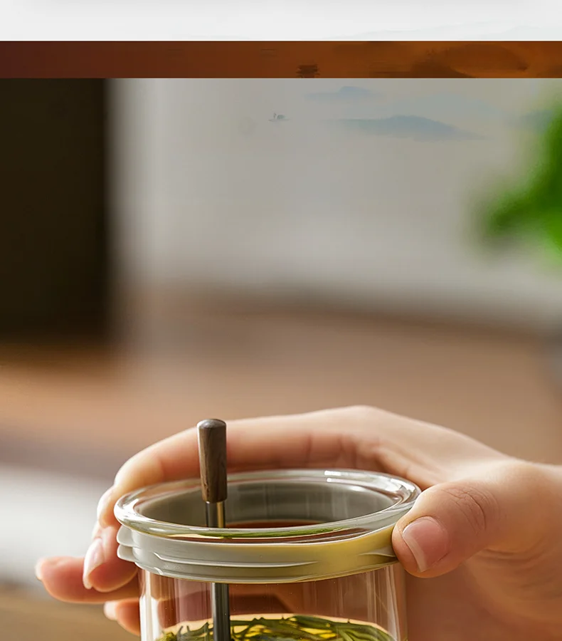 Large Capacity Dividing Teacup with Removable Glass Inner Tank - Tea Ceremony Water Separation Filter