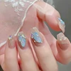1PC Flash Butterfly Flowers 3D Nail Stickers Self-Adhesive Slider Nail Art Flowers  Decorations Decals Manicure Accessorie 3