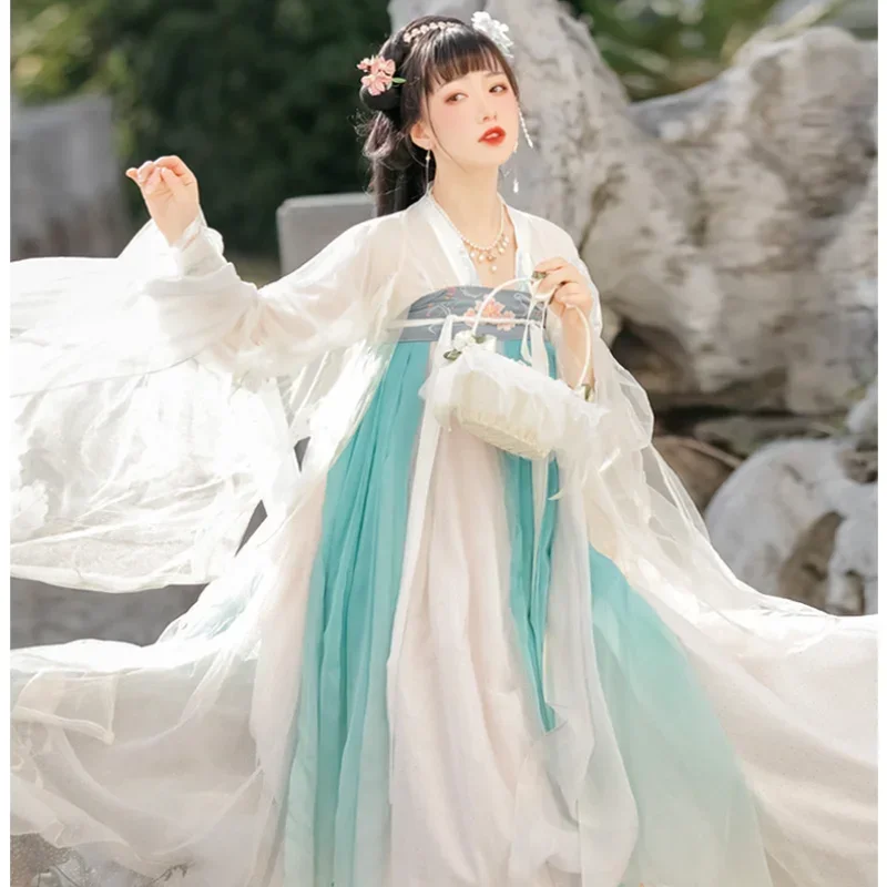 

Women Chinese Traditional Costume Fairy Costume Ancient Lady Dress Embroidery Tang Dynasty Princess Folk Dance Clothing Hanfu