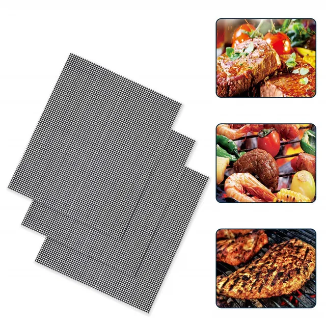 1 Pc Négyzet Alakú Nem Bot Grillező Szőnyeg Főzési Eszközök Bbq Mesh 30*40 Cm -Es Pörkölt Grillezés Konyhai - Image 2
