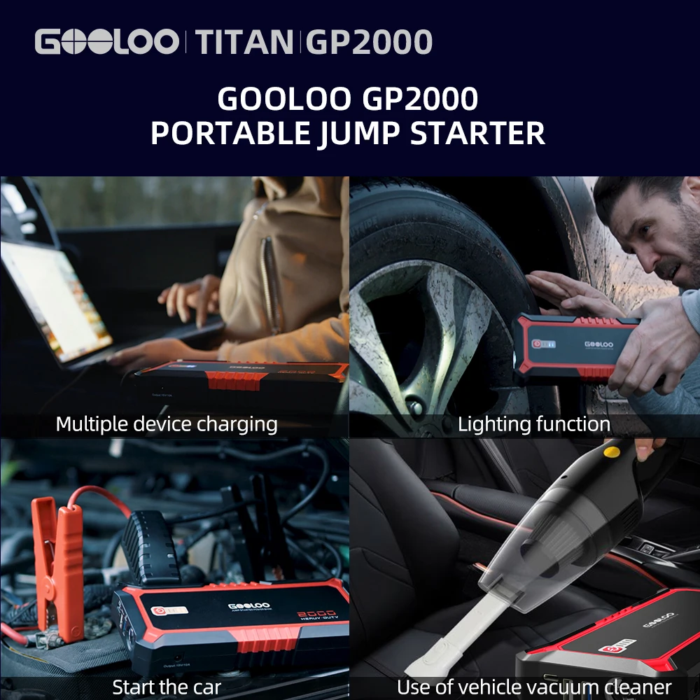 Gooloo 20000mah Jump Starter Device 