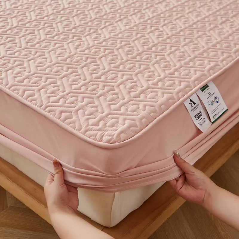 algodão puro macio acolchoado colchão capa rei tamanho personalizado almofada de cama protetor capa não incluído fronha
