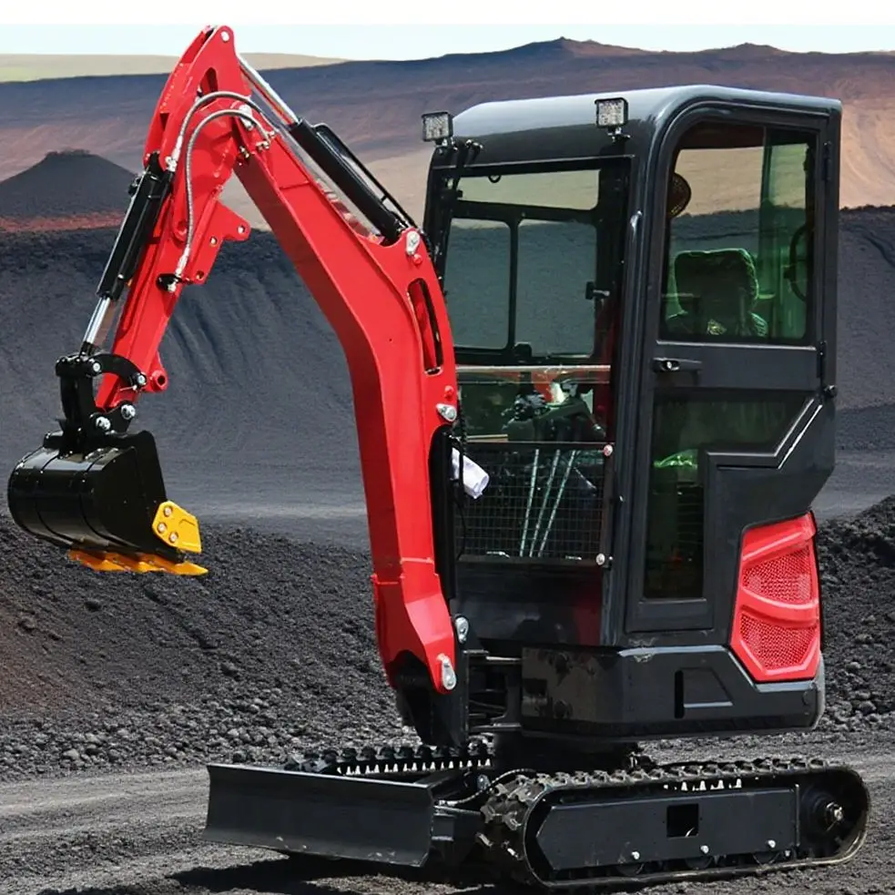 Kleine Bagger und kompakte Eimer für maßgeschneiderte Produkte, die in Landschaftsbau und Begrünung verkauft werden